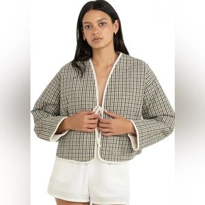 Rhythm Antibes Plaid Quilted Jacket NWT